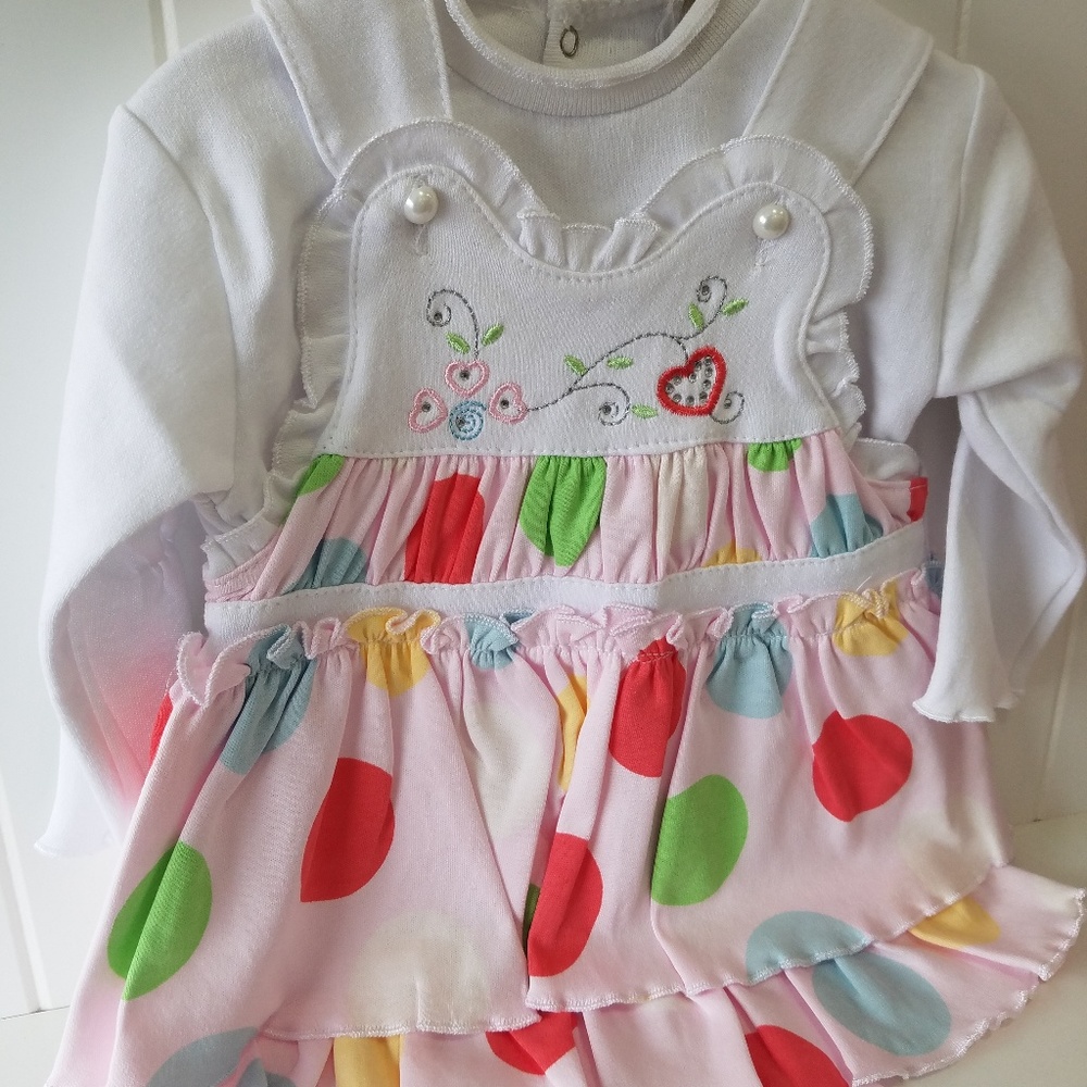 BRAND NEW!  Dotted Spring Dress for Baby Girl
